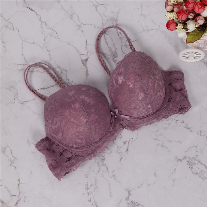 2018 brand new sexy lace bra solid flower three quarters women underwear hot sale girls intimate