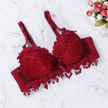 Load image into Gallery viewer, 2018 women underwear push up bra lace bra brand embroidery tassel sexy lingerie brassiere