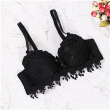Load image into Gallery viewer, 2018 women underwear push up bra lace bra brand embroidery tassel sexy lingerie brassiere