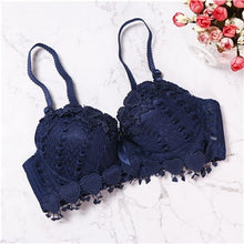 Load image into Gallery viewer, 2018 women underwear push up bra lace bra brand embroidery tassel sexy lingerie brassiere