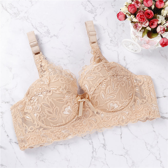 2019 Sexy Lingerie Push Up Bra Lingerie Intimates Women's Clothing Intimates Floral Embroidery Black Big Size  BCD Cup